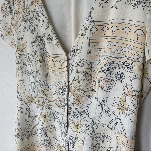 ARITZIA | Wilfred Nazaire Dress Buttoned Fit-and-Flare Mini White & Yellow Sz SM - Picture 3 of 8